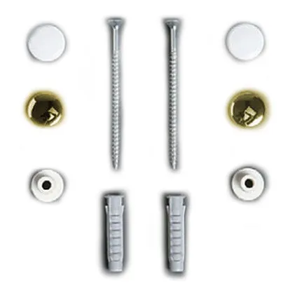 Комплект вертикальных крепежных винтов SIMAS цвет золото/белый для унитаза и биде F90 F90.ORO — фото 1, Комплектующие для туалета