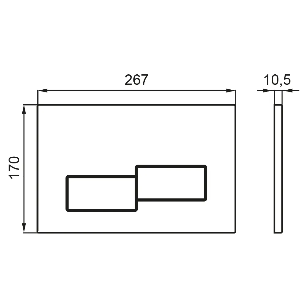 Клавиша смыва BETTOSERB хром глянец BRICKS 40006482 — фото 1, Кнопки смыва