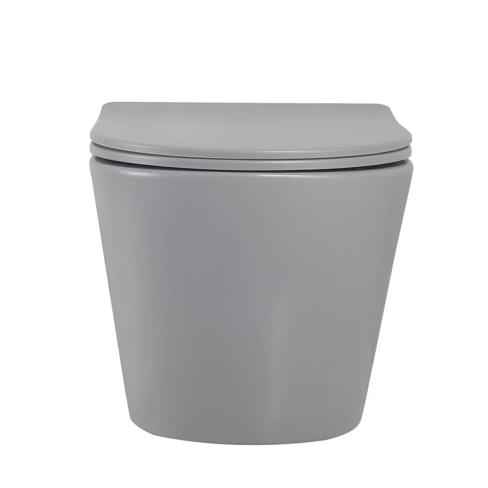 Товар: Унитаз ABBER Bequem AC1102MG подвесной серый матовый, безободковый - фото 5 Унитаз ABBER Bequem AC1102MG подвесной серый матовый, безободковый — фото 5, Подвесные унитазы