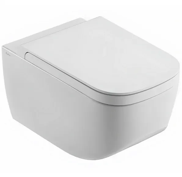 Комплект унитаз HATRIA NEXT Y1F101 Y1F301 подвесной безободковый с сиденьем с крышкой с плавным опусканием цвет белый — фото 1, Подвесные унитазы