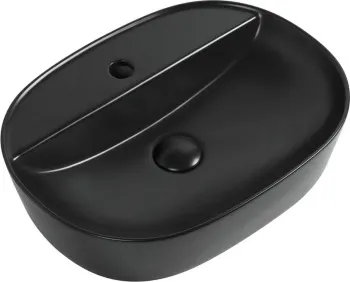 Раковина накладная Aquanet Lake-2-MB 50 черный матовый — фото 8, Раковины накладные