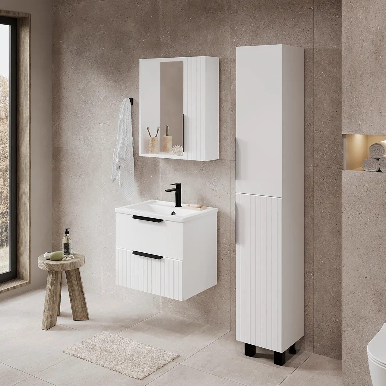 Зеркало со шкафом VIANT СИЦИЛИЯ 60 белый (VSIC60BEL-ZSH) — фото 3, Зеркальные шкафы в ванную