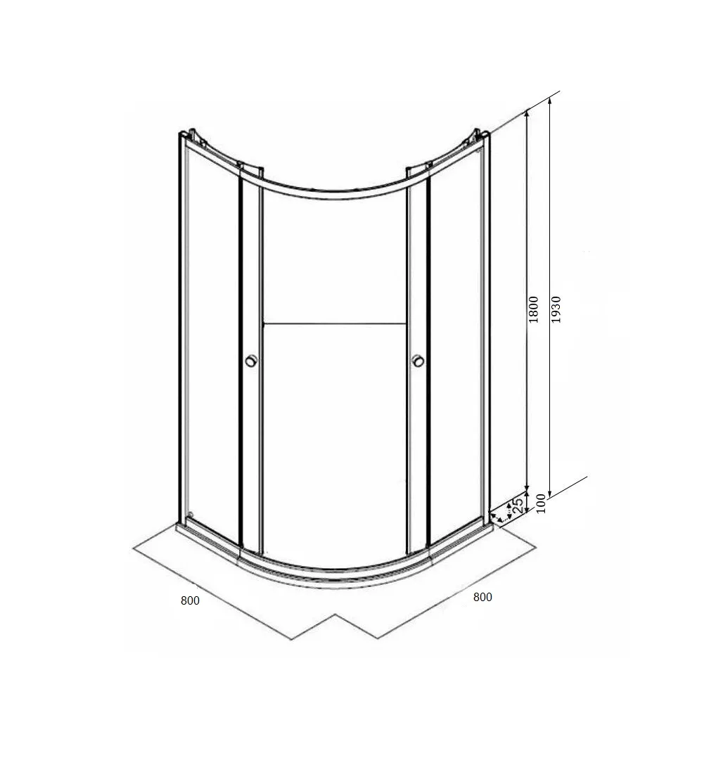 Товар: Уголок ZF81B душевой PARLY с поддоном (80х80х193) - фото 5 Уголок ZF81B душевой PARLY с поддоном (80х80х193) — фото 5, Душевые уголки