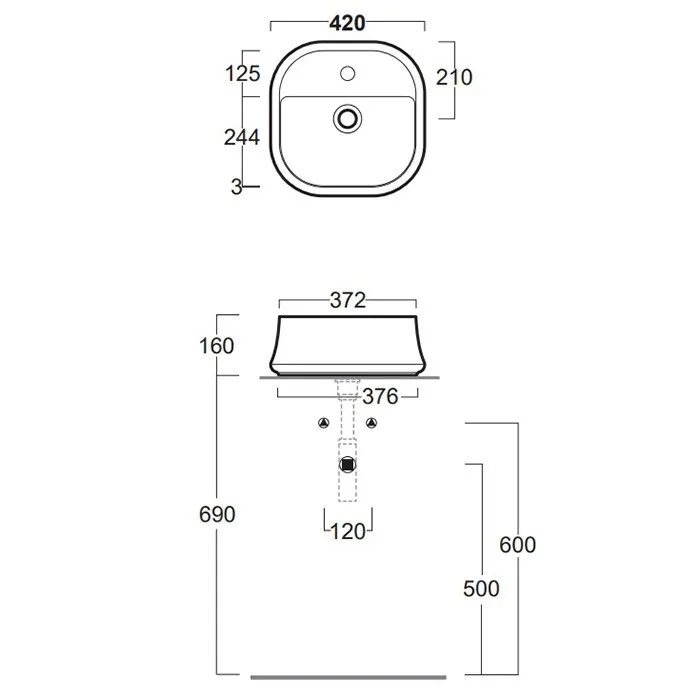 Товар: Раковина SIMAS SHARP накладная с одним отверстием цвет белый SH07 - фото 3 Раковина SIMAS SHARP накладная с одним отверстием цвет белый SH07 — фото 3, Раковины накладные