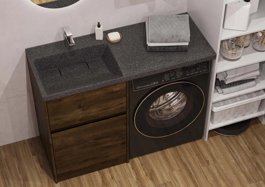 Товар: Раковина ЛОНДРИ 120, левая, графит 1A72843KLH21L - фото 6 Раковина ЛОНДРИ 120, левая, графит 1A72843KLH21L — фото 6, Раковины