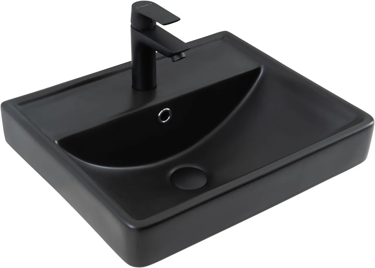 Раковина Aquanet Ирис 50 черная матовая 00329246 — фото 1, Раковины
