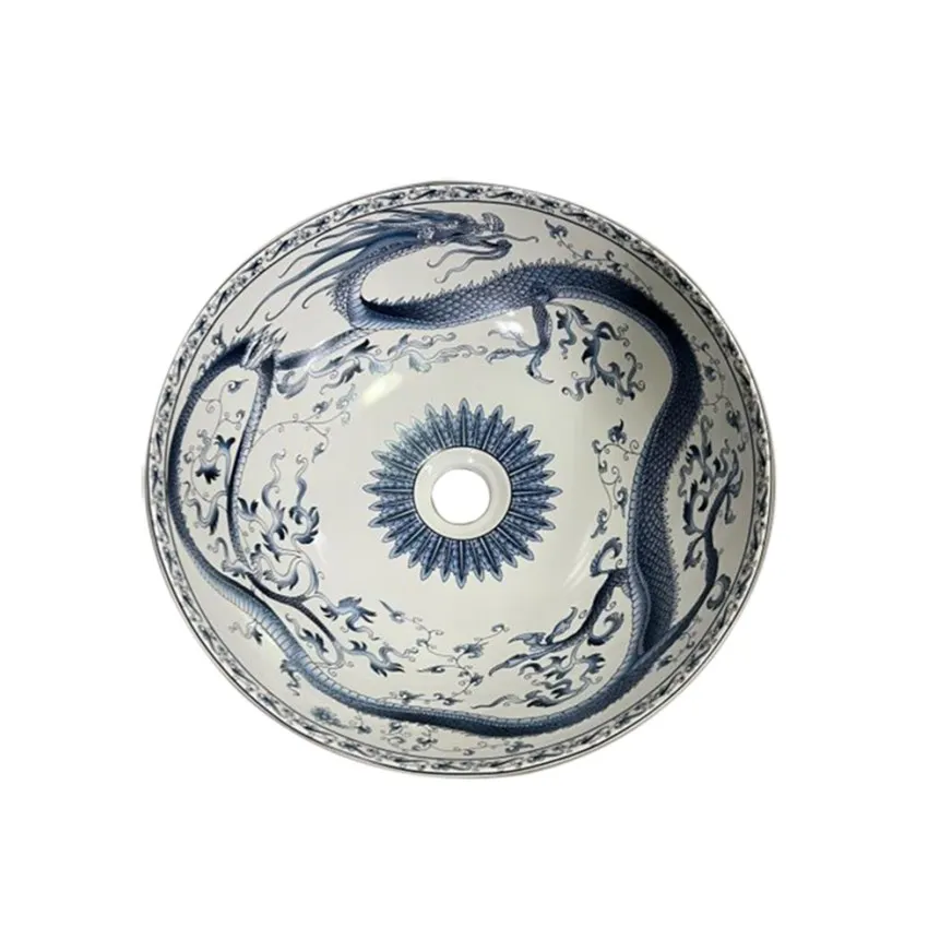 Товар: Раковина чаша Bronze de Luxe Dynasty 4008, белый/синий - фото 1 Раковина чаша Bronze de Luxe Dynasty 4008, белый/синий — фото 1, Раковины накладные