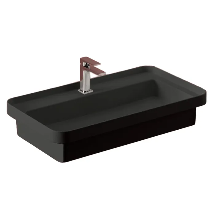 Раковина ArtCeram Fuori Scala встраиваемая с одним отверстием цвет черный матовый TFL0351700 TFL035 17 00 — фото 3, Раковины