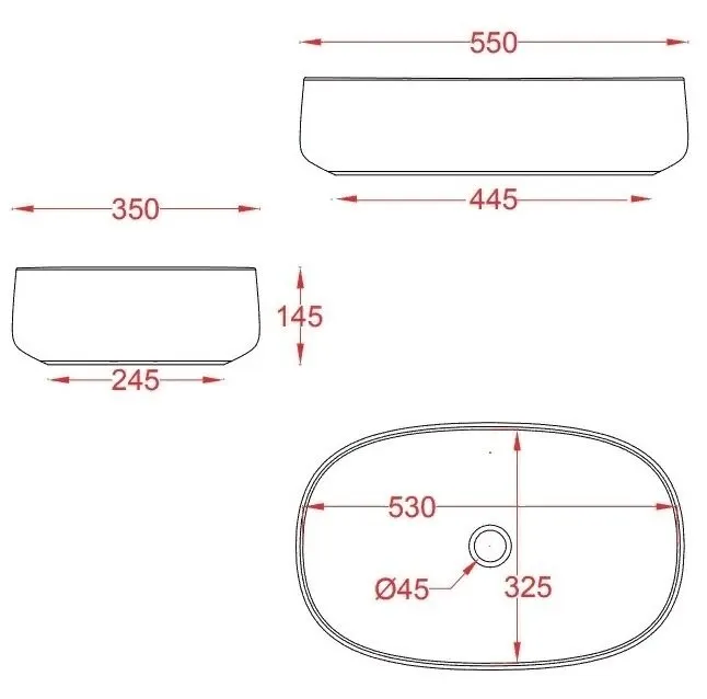 Раковина Artceram Cognac Quadro накладная без отверстий цвет Nero Roma COL003 20 00 — фото 1, Раковины накладные