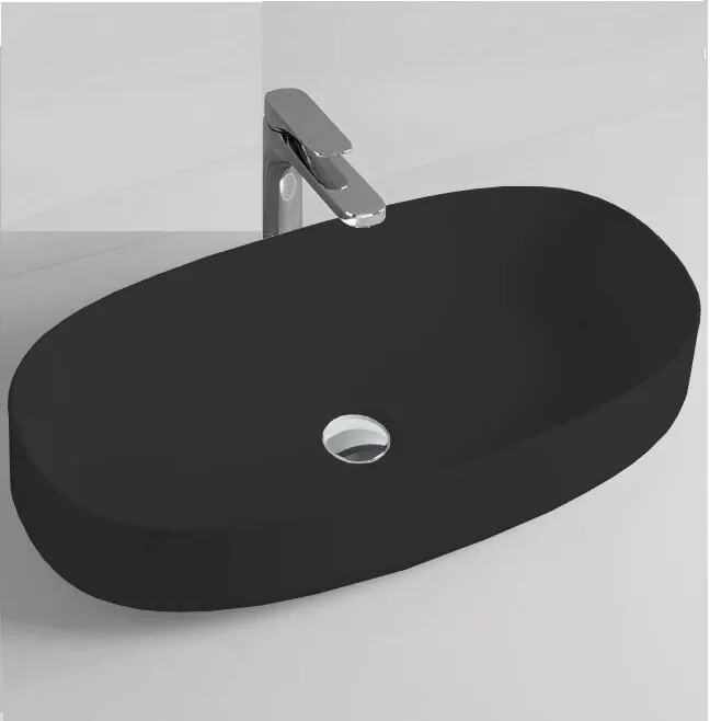 Раковина Artceram Cognac Quadro накладная без отверстий цвет черный матовый COL005 17 00 — фото 1, Раковины накладные