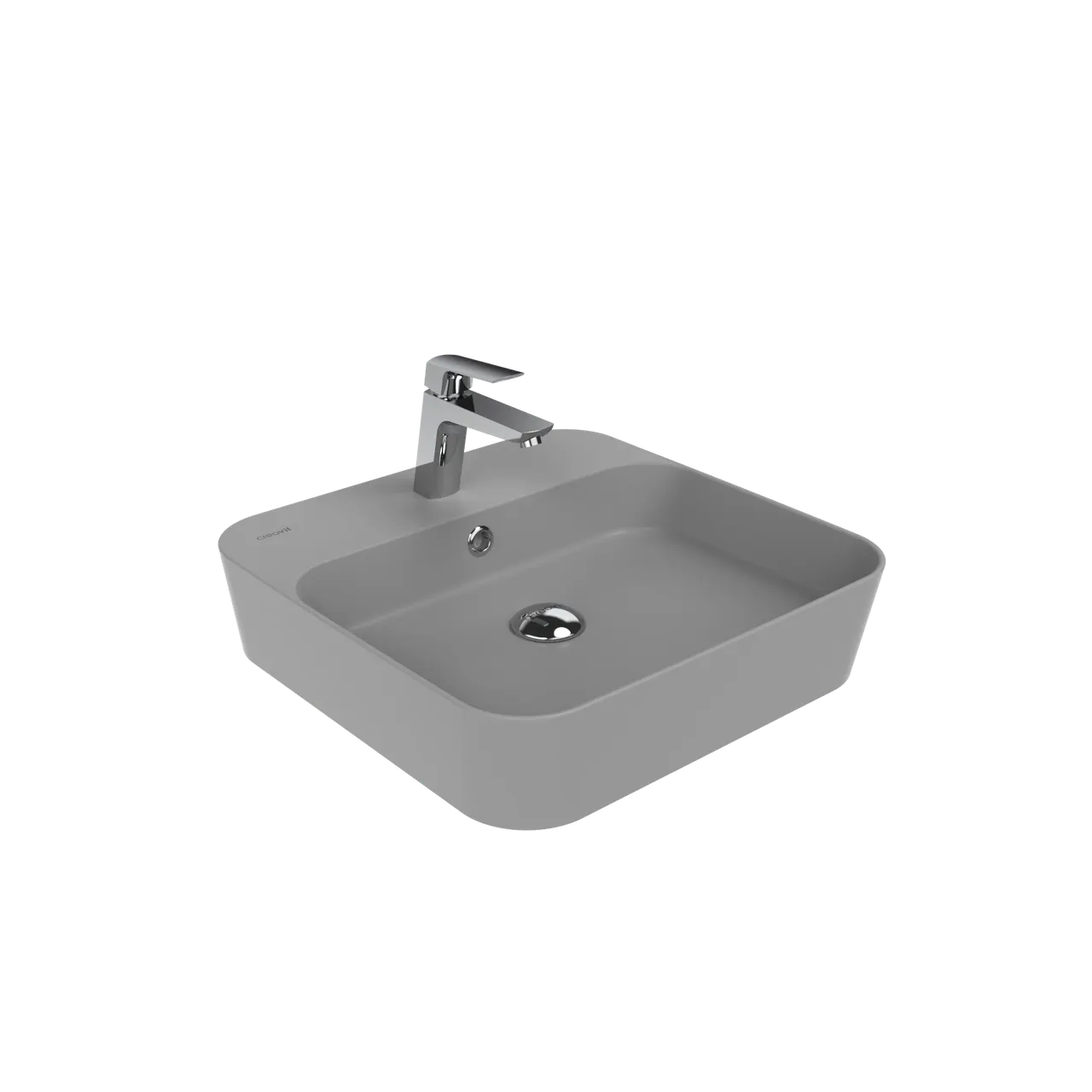 CREAVIT Раковина мебельная (45 см) ХОЛОДНЫЙ СЕРЫЙ МАТОВЫЙ LP046-00CG00E-0000 — фото 1, Раковины накладные