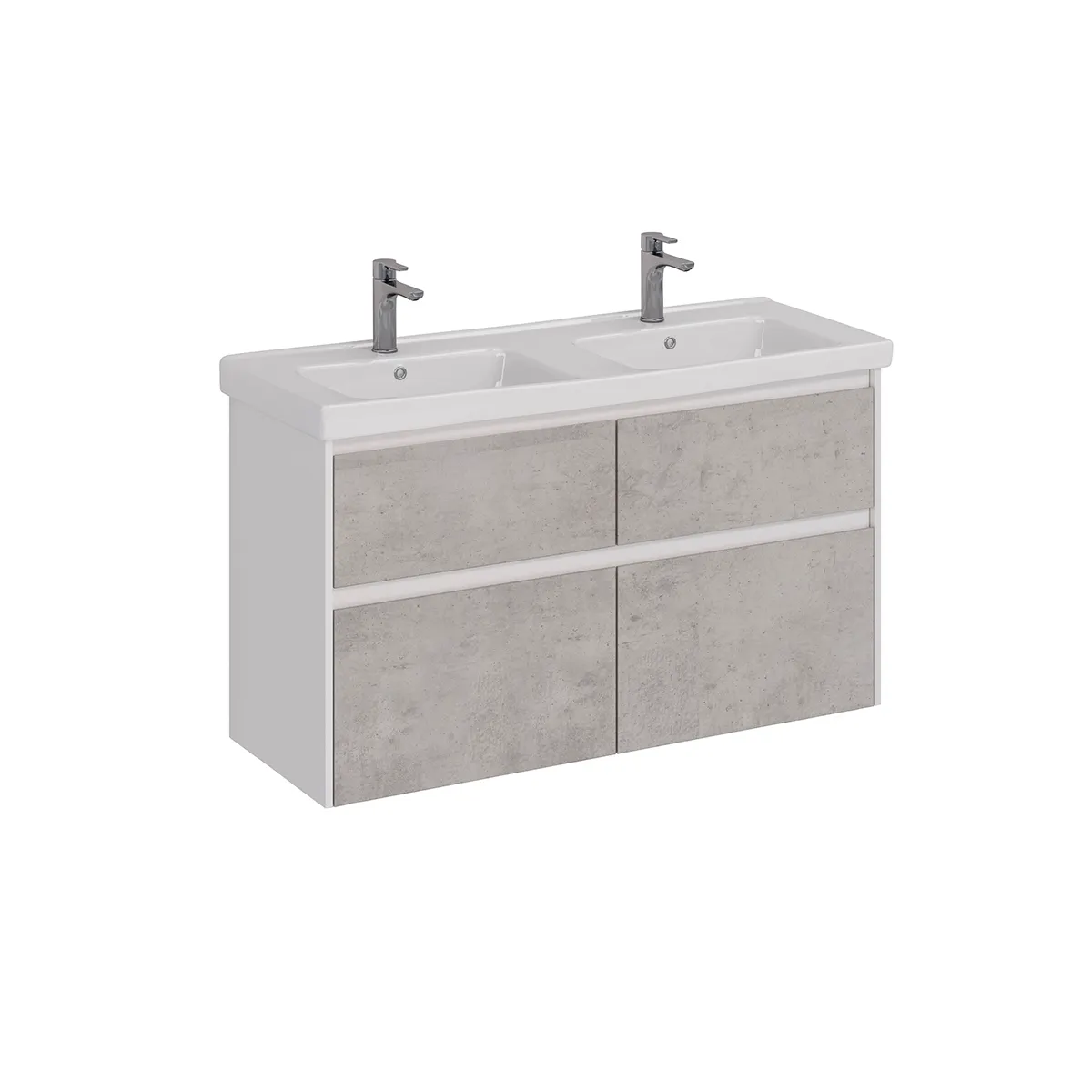 Товар: Тумба Lemark COMBI 125 см под 2 раковины, подвесная/напольная,4 ящика, цвет фасада: Бетон, цвет корп LM03C125T-Beton - фото 7 Тумба Lemark COMBI 125 см под 2 раковины, подвесная/напольная,4 ящика, цвет фасада: Бетон, цвет корп LM03C125T-Beton — фото 7, Тумбы под раковину