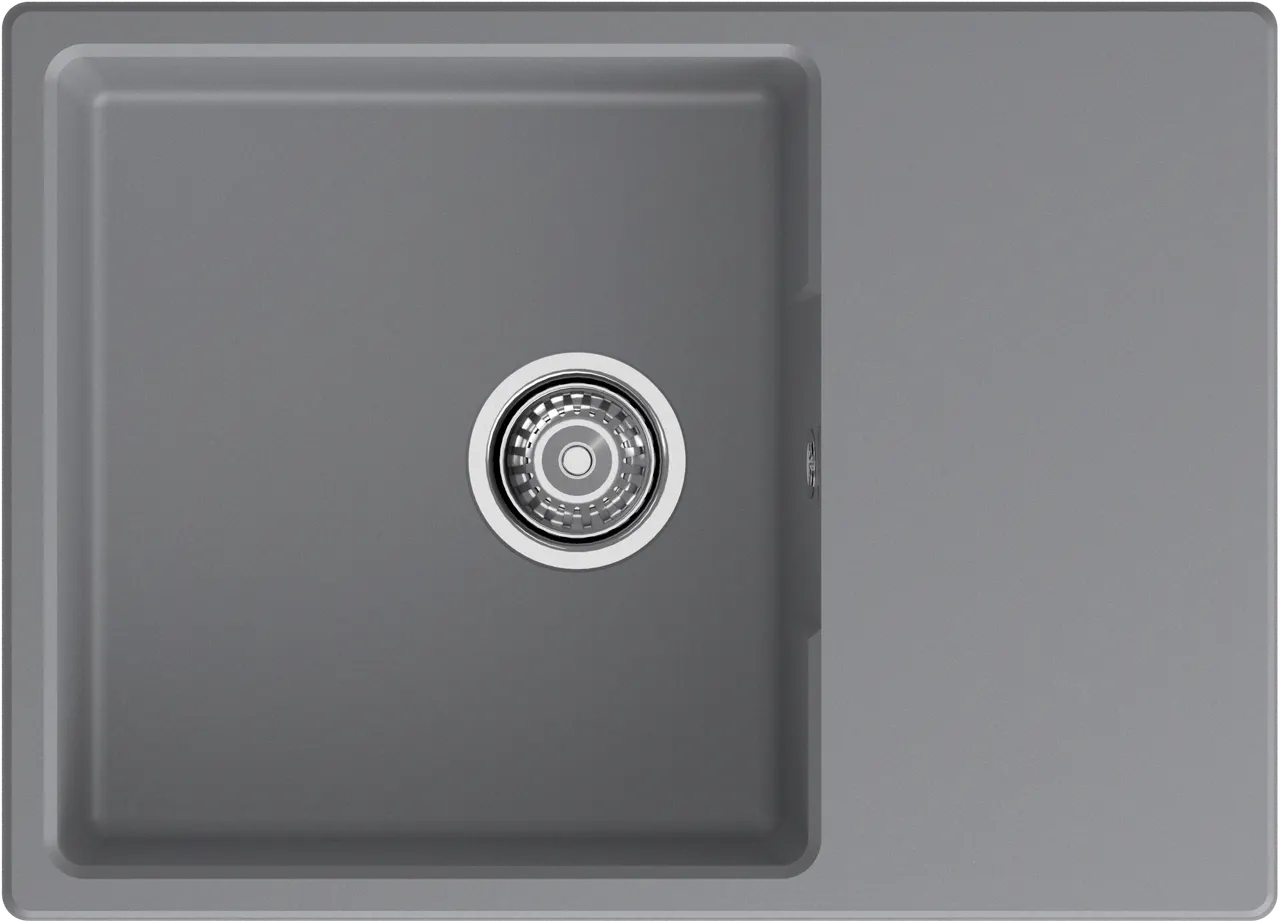 GRANFEST Мойка URBAN 668L 1-чаша+крыло 680*490мм темно-серый арт.GF-UR- 668L темно-серый — фото 3, Кухонные мойки