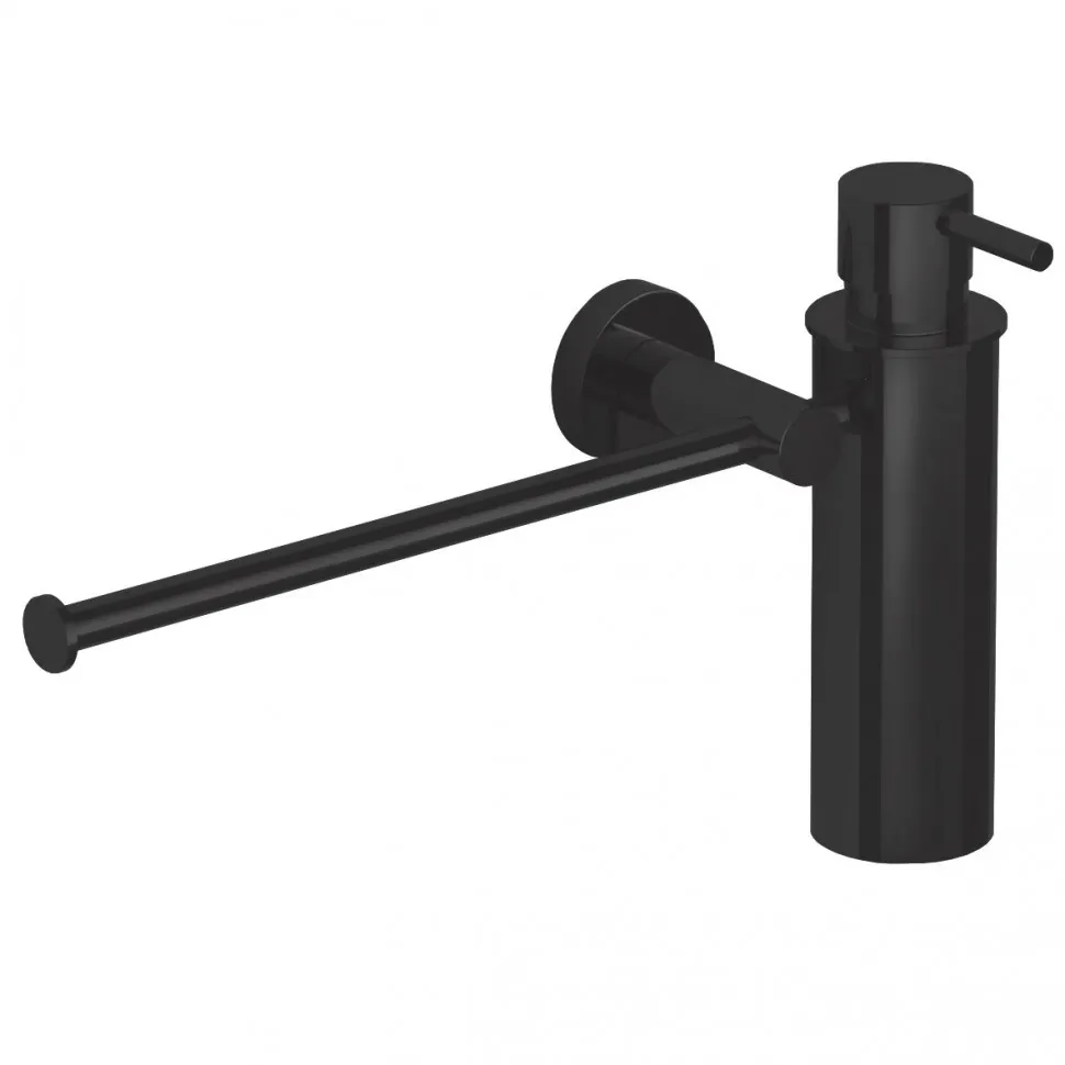 Полотенцедержатель с дозатором COLOMBO DESIGN PLUS W4975.NM настенный цвет черный матовый — фото 1, Дозаторы