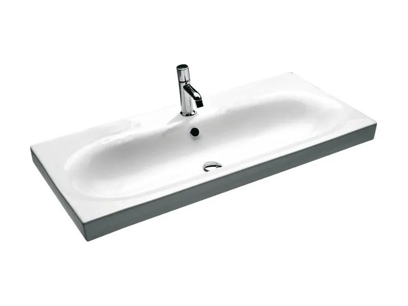 Товар: Раковина HATRIA DAYTIME Y0YR01 подвесная или на тумбу с одним отверстием с переливом цвет белый - фото 1 Раковина HATRIA DAYTIME Y0YR01 подвесная или на тумбу с одним отверстием с переливом цвет белый — фото 1, Раковины