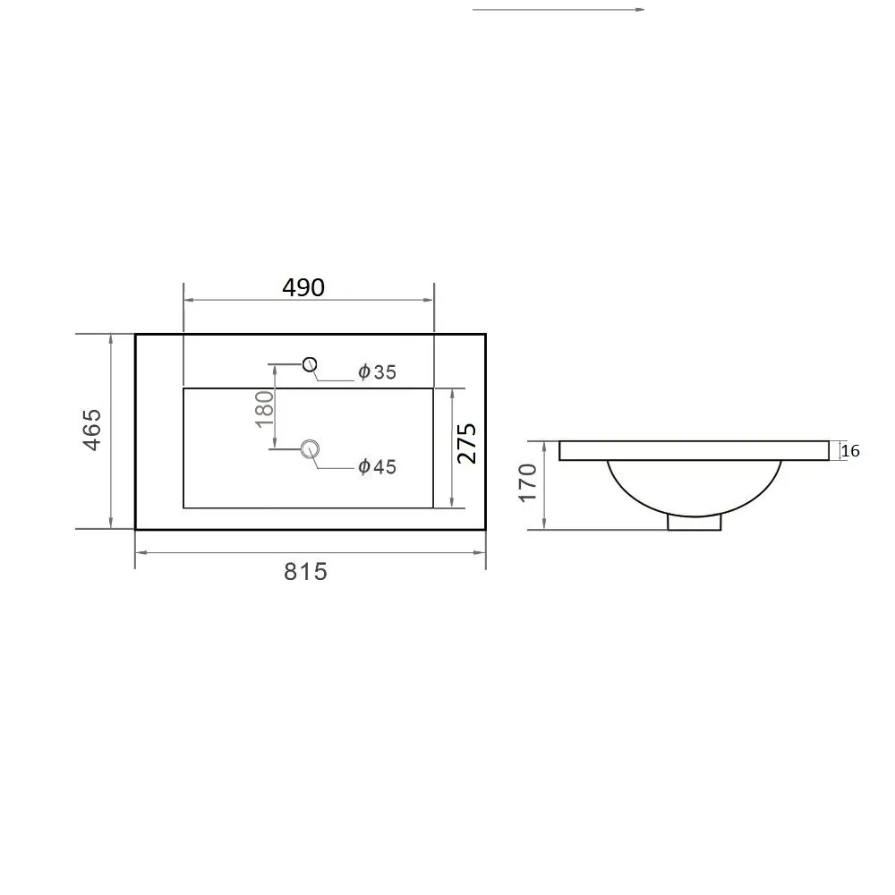 Товар: Раковина Orange B03-800w встраиваемая, белый - фото 1 Раковина Orange B03-800w встраиваемая, белый — фото 1, Раковины встраиваемые сверху