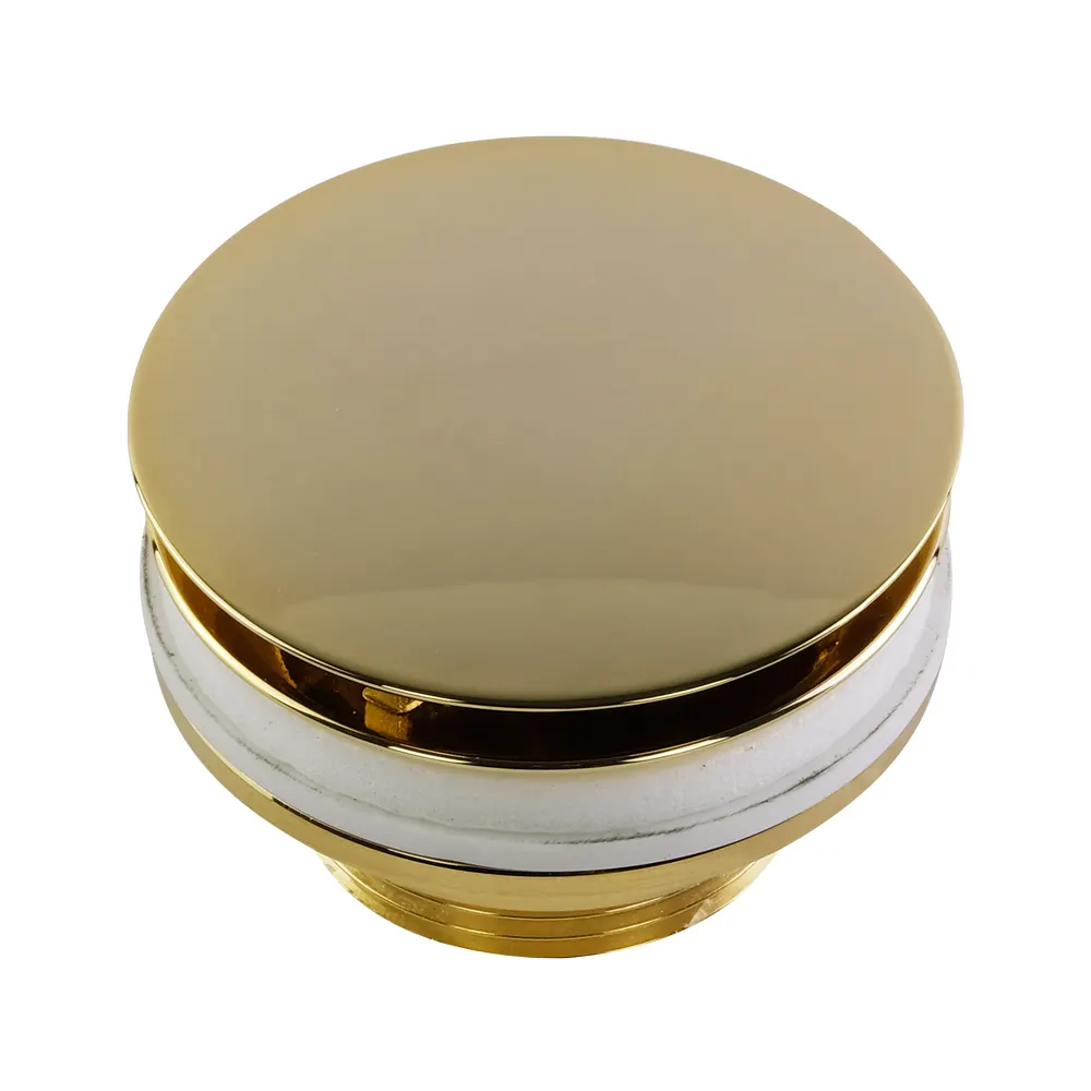 RICAMBI Слив для раковины, d-63 mm 1"1/4 без перелива с декоративной крышкой, золото 31966 — фото 2, Сливы-переливы