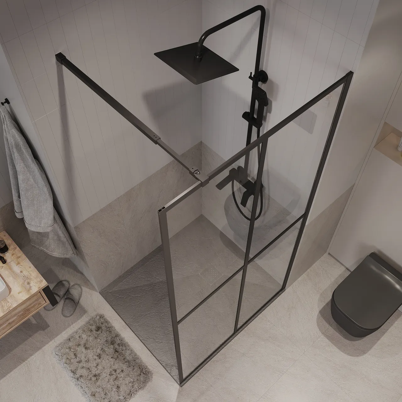 Товар: Душевая перегородка Niagara Nova NG-686-10BLACK (100х195) черный матовый,стекло прозрачное,1 место - фото 5 Душевая перегородка Niagara Nova NG-686-10BLACK (100х195) черный матовый,стекло прозрачное,1 место — фото 5, Душевые перегородки