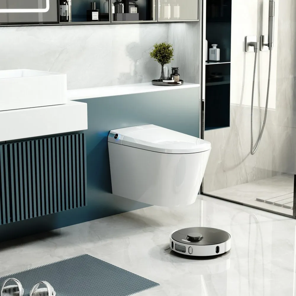 Товар: Комплект ABBER подвесной электронный унитаз-биде Bequem AC1119S белый с импульсным смывом с инсталляцией AC0101P AC1119S-AC0101P - фото 3 Комплект ABBER подвесной электронный унитаз-биде Bequem AC1119S белый с импульсным смывом с инсталляцией AC0101P AC1119S-AC0101P — фото 3, Комплекты унитаз + инсталляция