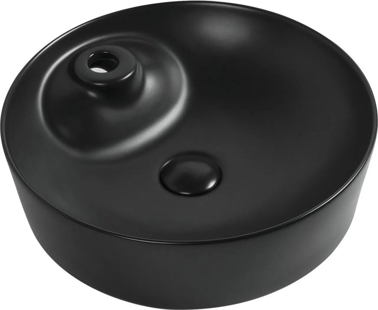 Раковина накладная Aquanet Moon-2-MB 43 черный матовый — фото 1, Раковины накладные