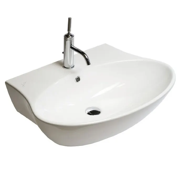 Раковина HATRIA NIDO Y0QX01 подвесная с одним отверстием с переливом цвет белый — фото 1, Раковины