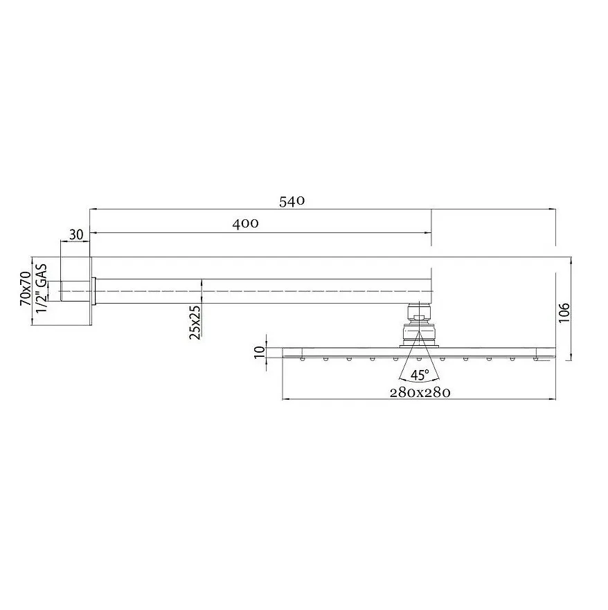 Товар: Верхний душ Bossini Cosmo H69598I.094 280x280 мм настенный с кронштейном 40 см Easy Clean цвет никель шлифованный - фото 2 Верхний душ Bossini Cosmo H69598I.094 280x280 мм настенный с кронштейном 40 см Easy Clean цвет никель шлифованный — фото 2, Верхние души