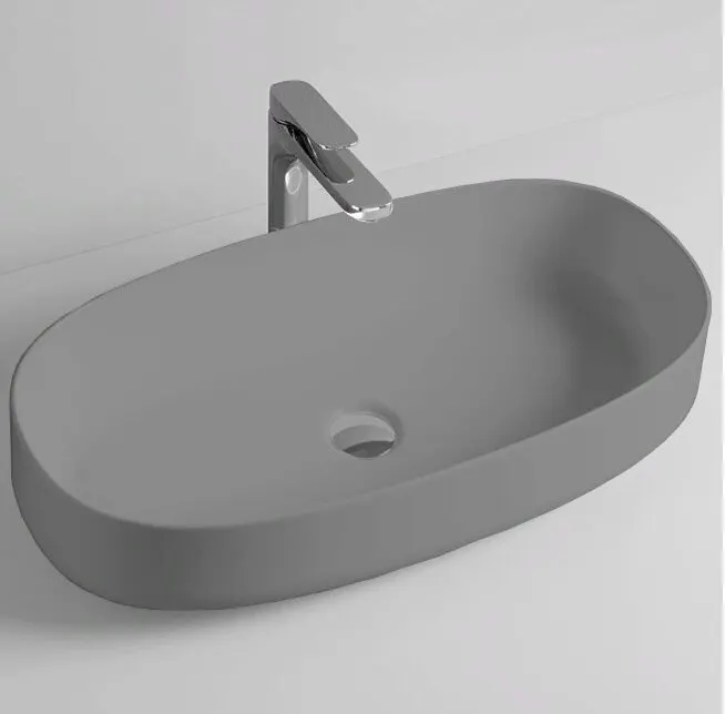 Раковина Artceram Cognac Quadro накладная цвет grigio oliva COL005 15 00 — фото 2, Раковины накладные