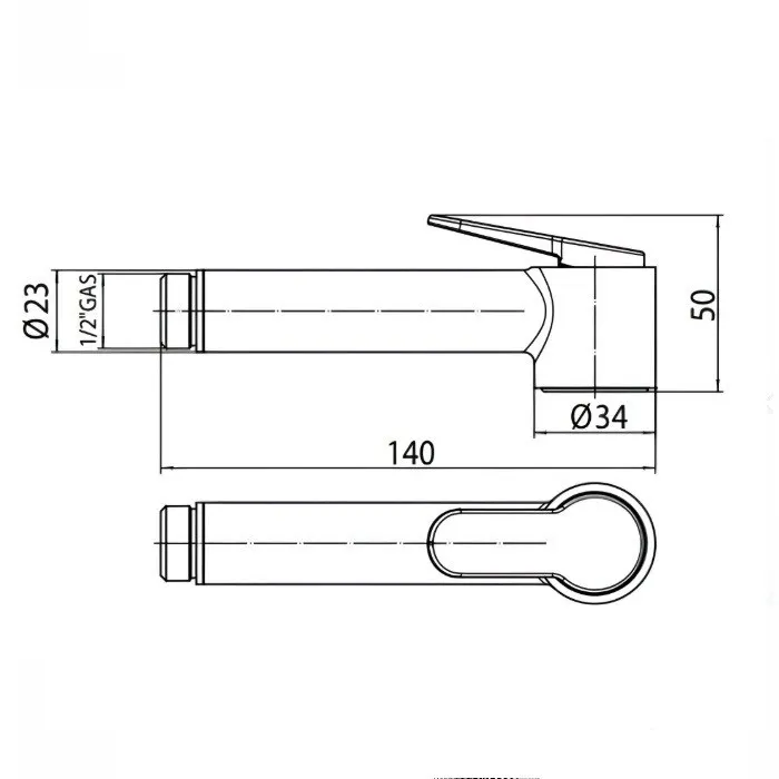 Гигиеническая лейка Bossini Paloma Brass B00470.021 цвет золото — фото 1, Гигиенические души