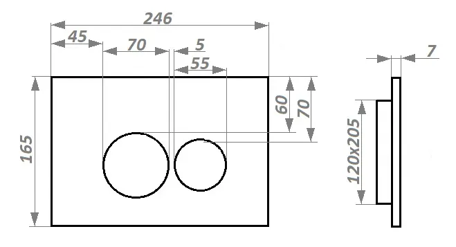 Кнопка CR04GG смыва для инсталляций Ceruttispa (темная сталь) — фото 4, Кнопки смыва
