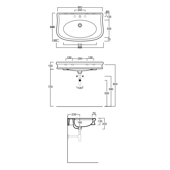 Раковина SIMAS LANTE подвесная или на тумбу с одним отверстием цвет белый LA11 — фото 2, Раковины подвесные