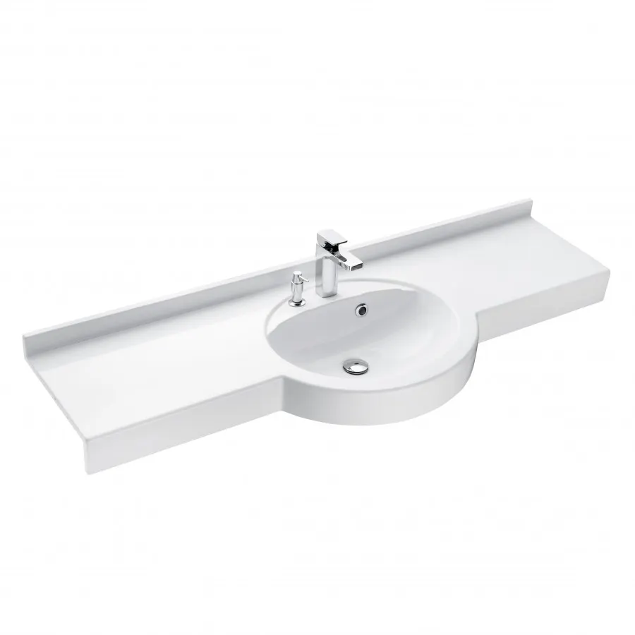 Раковина ОТЕЛЬ 5/1500 с навесами и диспенсором 1A70133NOT010 — фото 1, Раковины