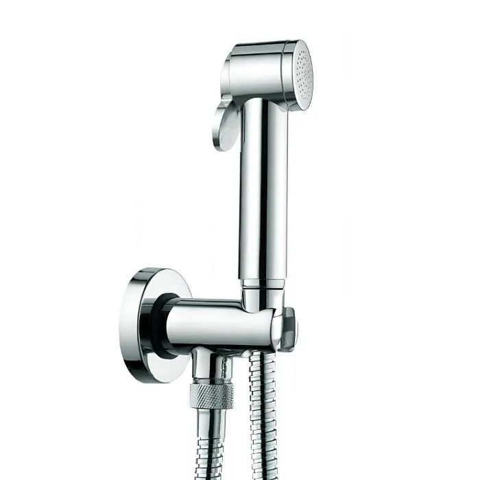 Гигиенический набор Bossini Paloma C69013.030 Easy Clean лейка, шланг (125 см), шланговое подключение цвет хром — фото 3, Встраиваемые душевые комплекты