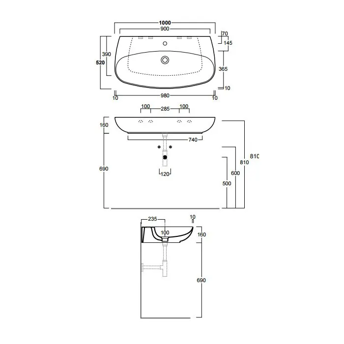 Раковина SIMAS VIGNONI подвесная или накладная с одним отверстием цвет белый VI12 — фото 2, Раковины накладные