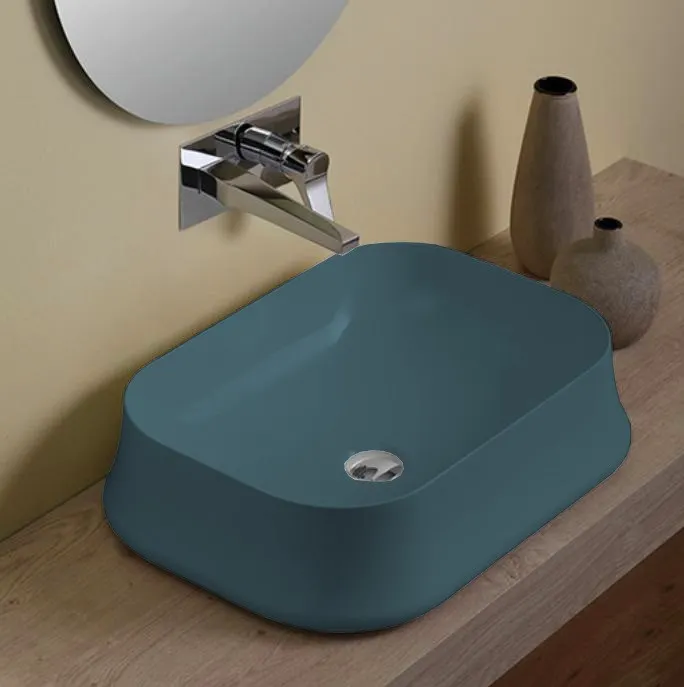 Товар: Раковина SIMAS SHARP накладная без отверстий цвет синий матовый SH08.NA - фото 2 Раковина SIMAS SHARP накладная без отверстий цвет синий матовый SH08.NA — фото 2, Раковины накладные