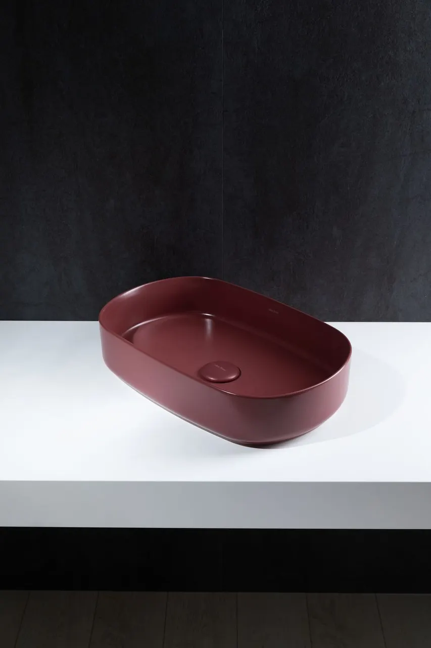 Раковина накладная Allen Brau Fantasy 55 4.11022.BD бордо — фото 5, Раковины накладные