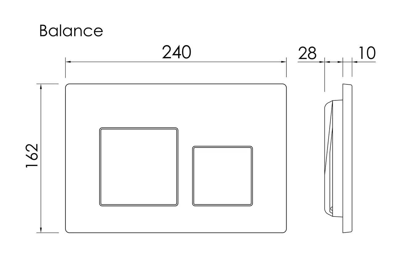 Клавиша смыва Ceramicanova Balance Square CN12-002W Белая глянцевая — фото 1, Кнопки смыва