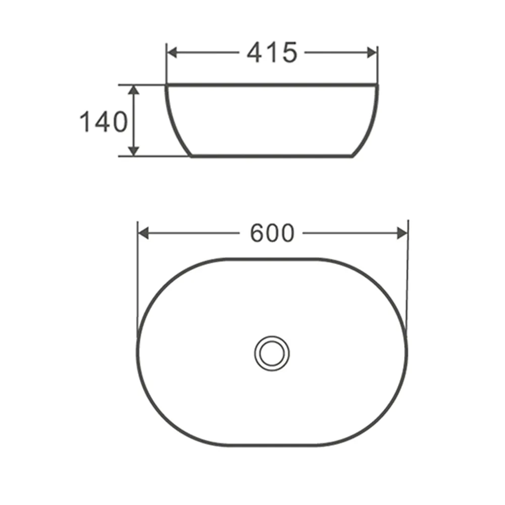 Раковина чаша Terminus Прато 03RN60x41x14W, белый — фото 2, Раковины накладные