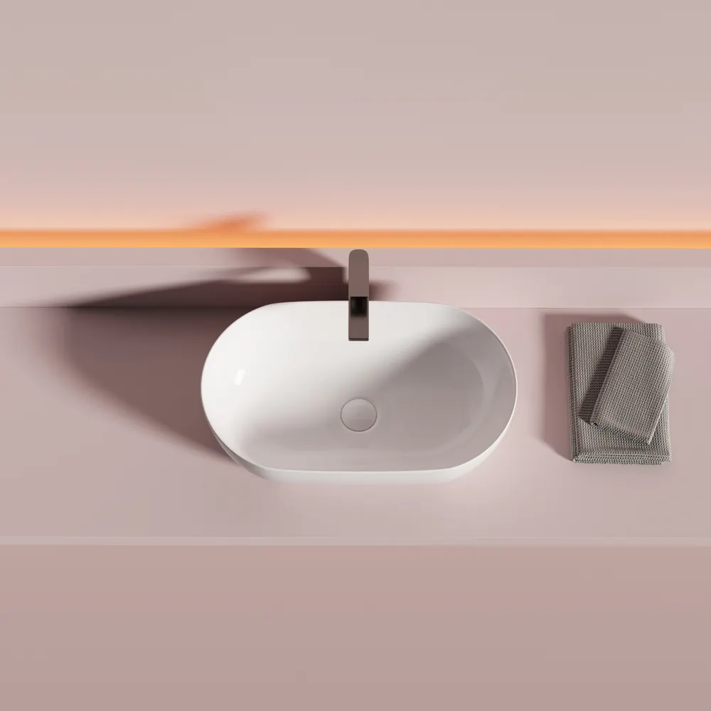 Раковина CERAMICANOVA Twist накладная овальной формы 500x300x140 белый CN12001 — фото 5, Раковины накладные