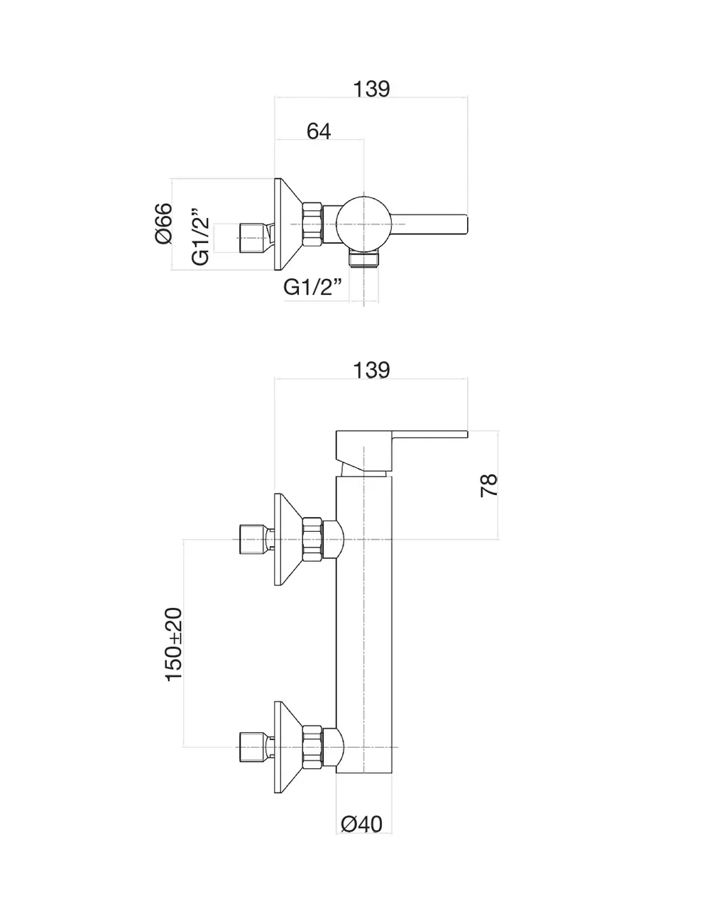 Смеситель для душа Fiore KATANA 77CR7575, хром — фото 2, Смеситель для душа