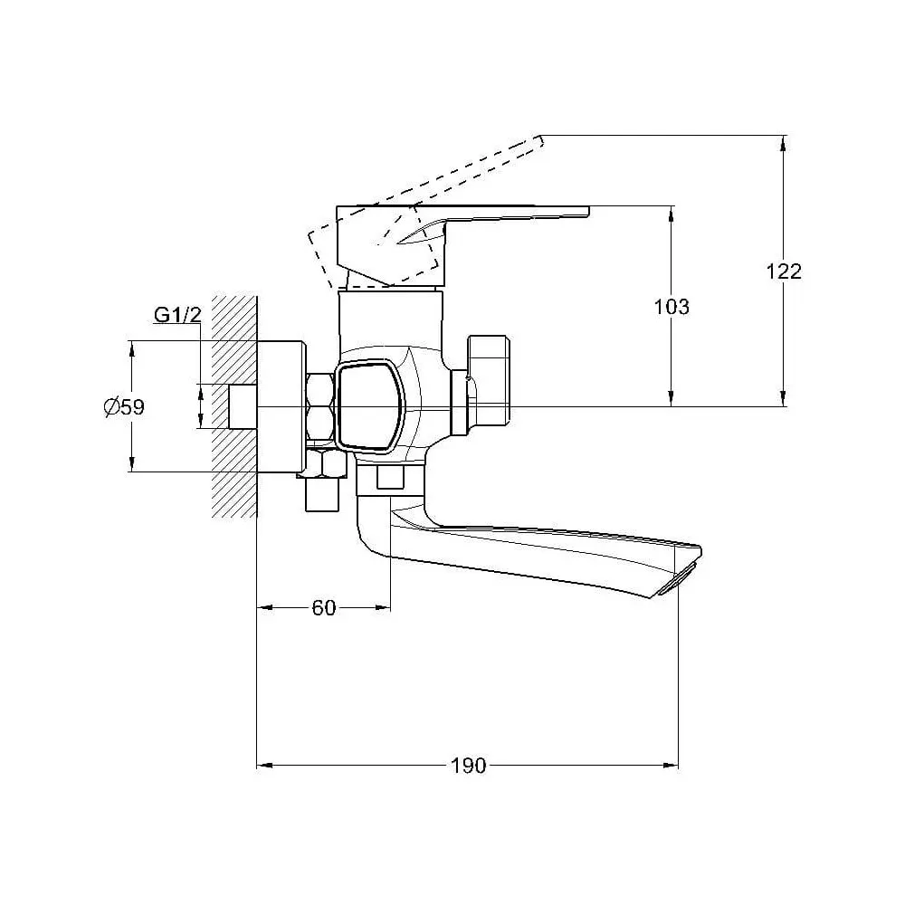 Смеситель для ванны G.Lauf ZDN3-A183, хром — фото 2, Смеситель для ванны