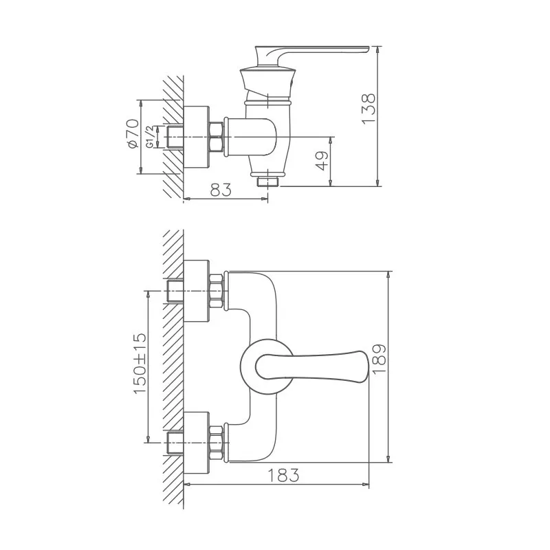Товар: Смеситель для душа Haiba HB20181, хром - фото 2 Смеситель для душа Haiba HB20181, хром — фото 2, Смеситель для душа