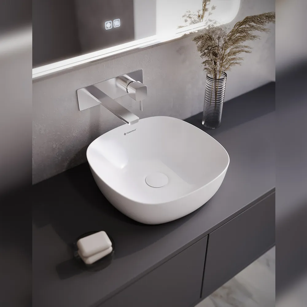 Раковина чаша Terminus Классик 02RN37x37x11W, белый — фото 4, Раковины накладные