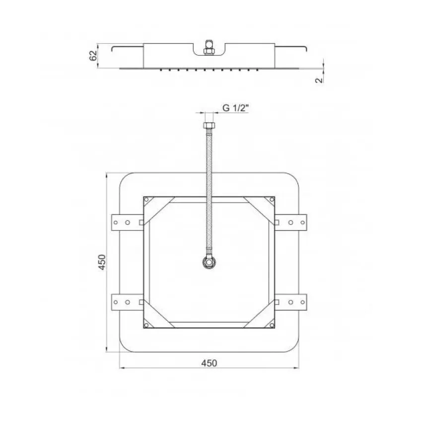 Товар: Верхний душ Webert AC0844845, сталь - фото 2 Верхний душ Webert AC0844845, сталь — фото 2, Верхние души
