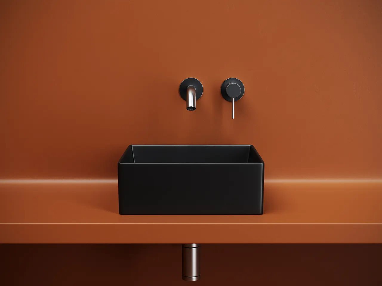 Раковина накладная квадратная 361x361x130, цвет черный матовый, арт.CN6068MB — фото 4, Раковины накладные