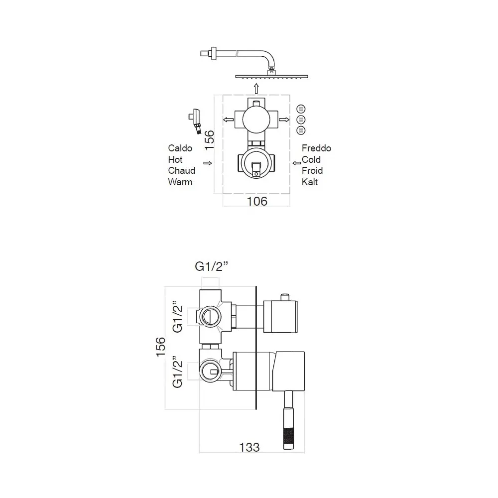 Товар: Смеситель для душа встраиваемый Webert Rimini RI880601740, белый - фото 2 Смеситель для душа встраиваемый Webert Rimini RI880601740, белый — фото 2, Смеситель для душа