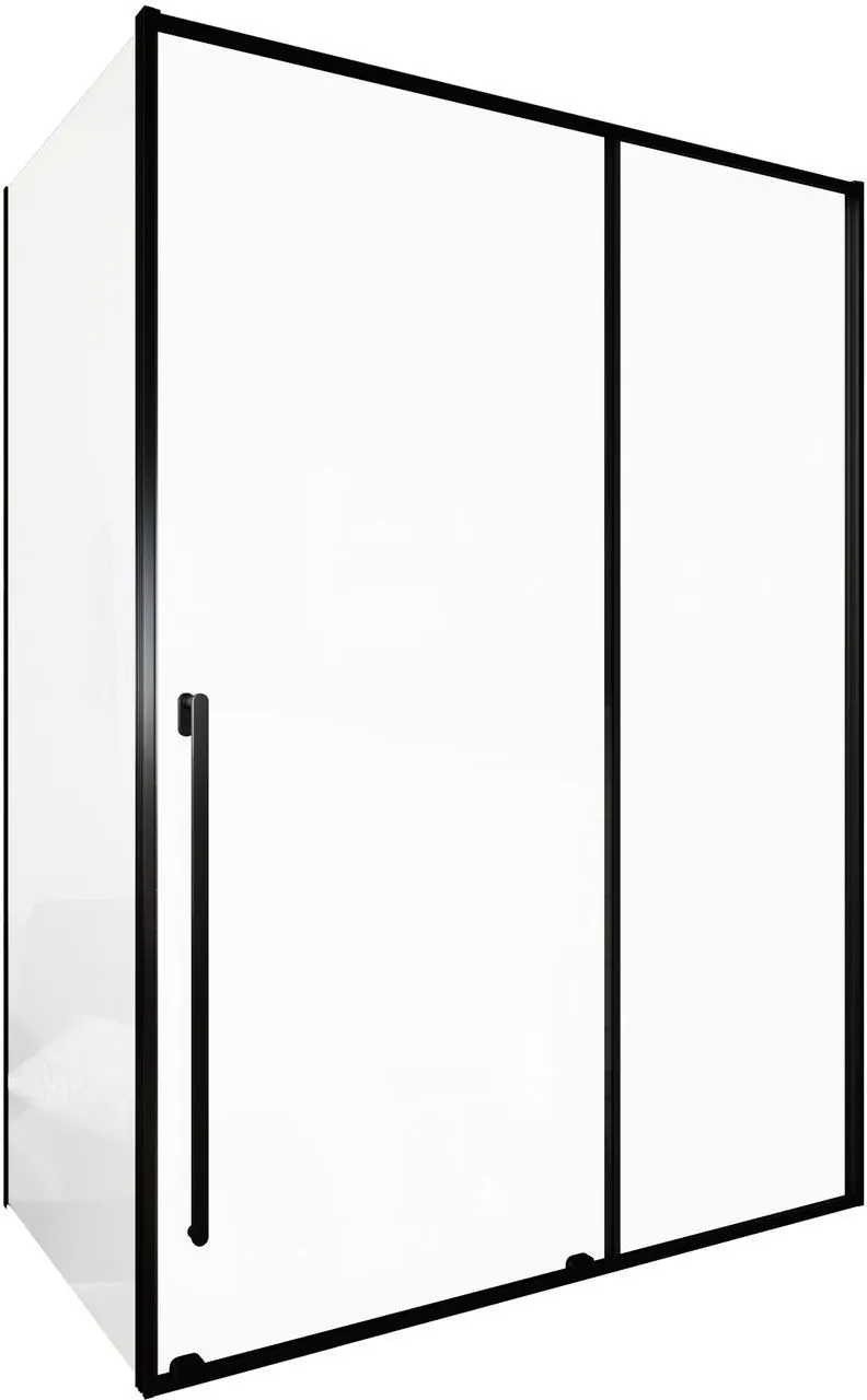 Душевой уголок Allen Brau Fantasy 150x90 3.11009.31 + 3.11013.31 профиль Черный матовый стекло прозрачное — фото 5, Прямоугольные душевые уголки