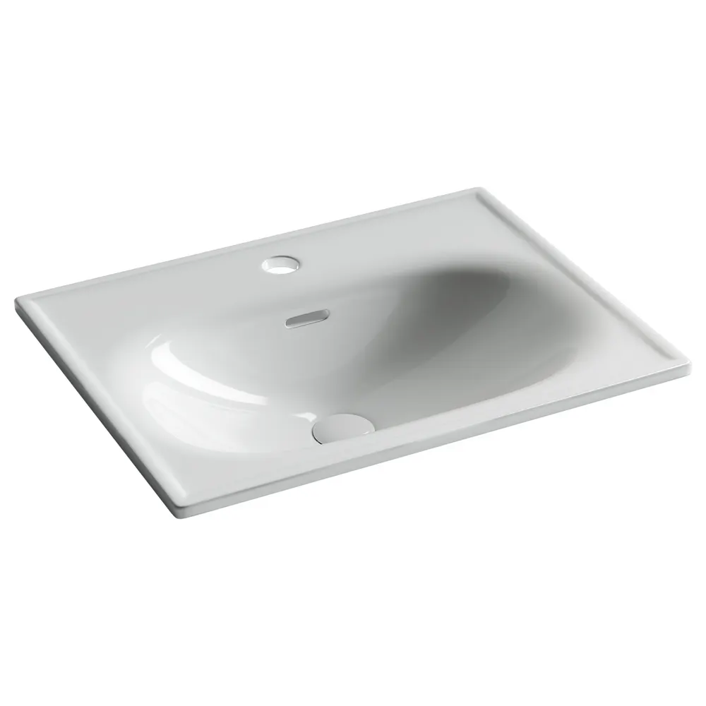 Раковина накладная CERAMICANOVA Sabo с отверстием под смеситель 600x460x130 белый — фото 1, Раковины накладные