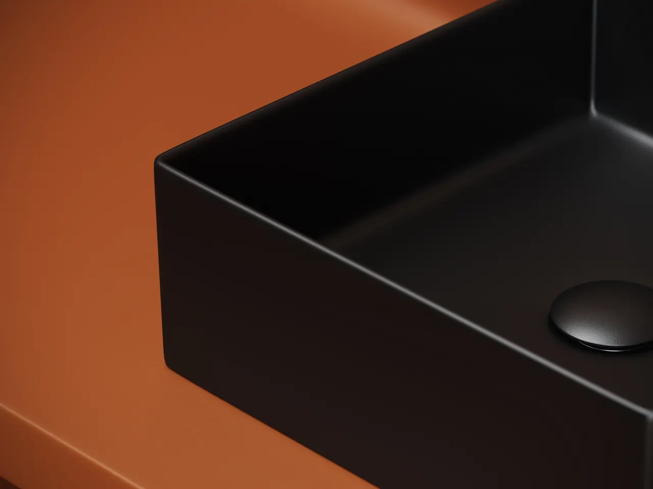 Раковина накладная квадратная 361x361x130, цвет черный матовый, арт.CN6068MB — фото 5, Раковины накладные