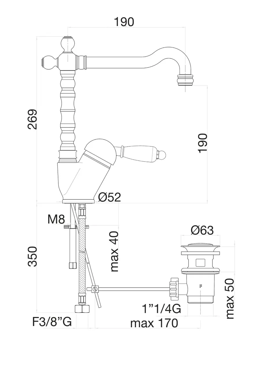 Товар: Смеситель для раковины Fiore IMPERIAL 83ZZ2245, бронза - фото 2 Смеситель для раковины Fiore IMPERIAL 83ZZ2245, бронза — фото 2, Смесители для раковины