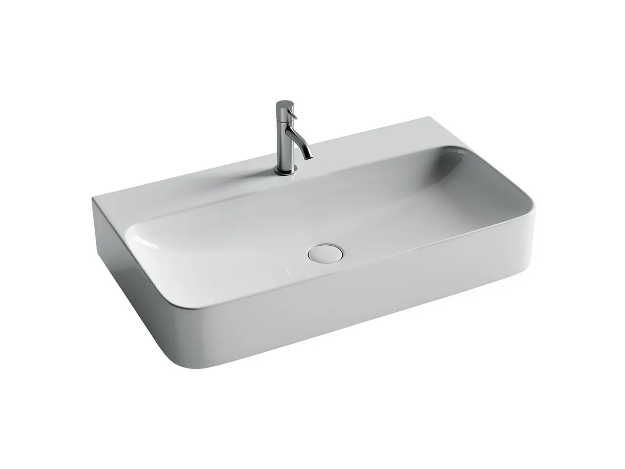 Раковина Ceramicanova Aura 82 CN2006 Белая — фото 1, Раковины подвесные